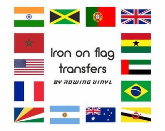 Flags of the World  iron on heat transfers for fabrics