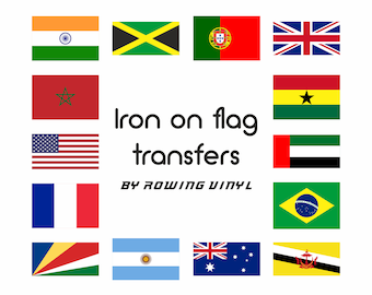 Flags of the World  iron on heat transfers for fabrics