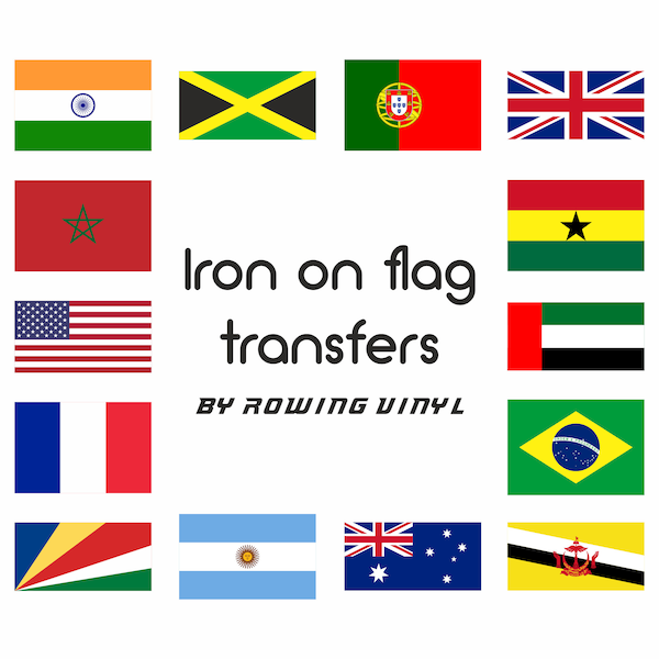 Drapeaux du monde fer sur les transferts de chaleur pour les tissus