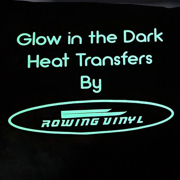 Glow in the dark iron on letters and numbers, 1-10cm tall. Can be made with other fonts.