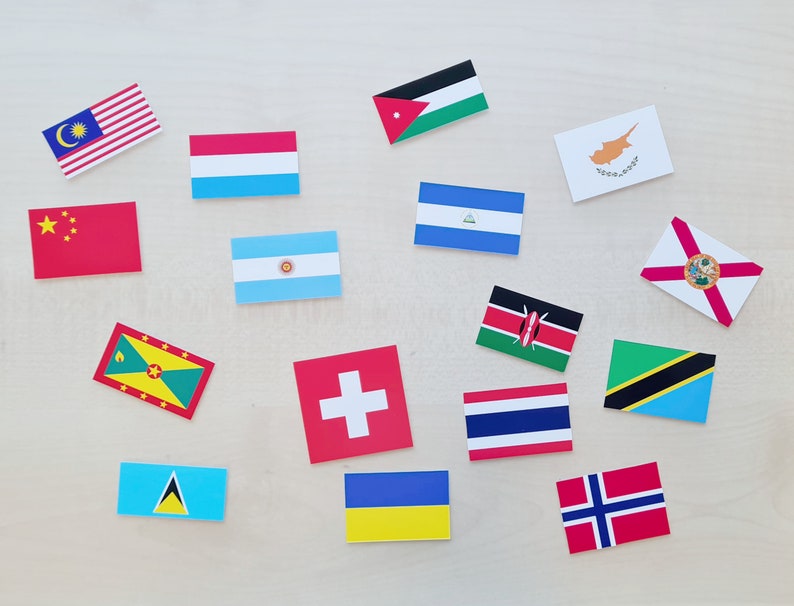 Flags of the World G-N gloss vinyl stickers, suitable for outdoor use image 2