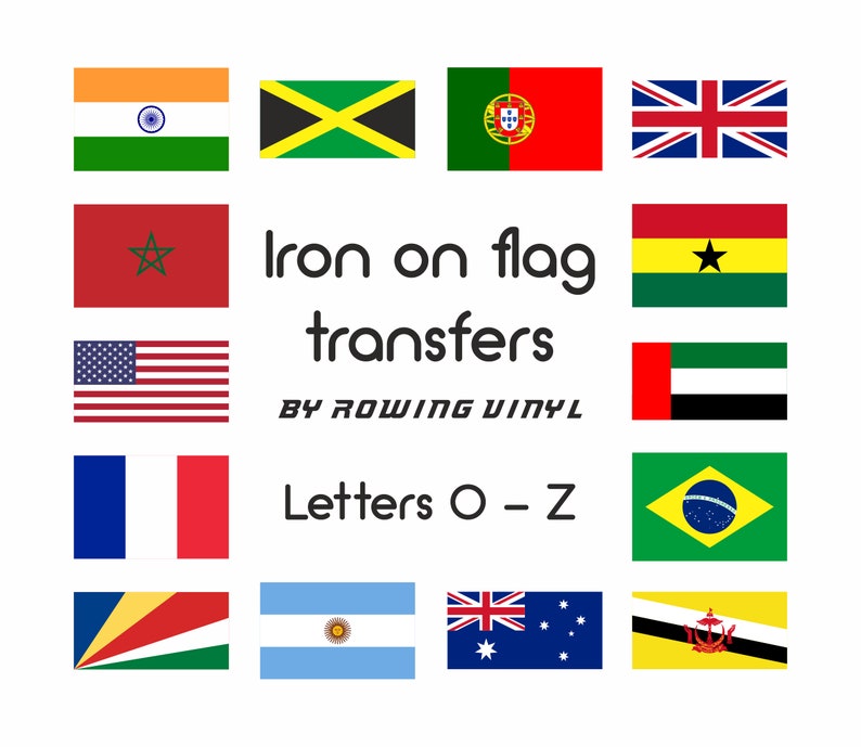 Flags of the World (O-Z) iron on heat transfers for fabrics 