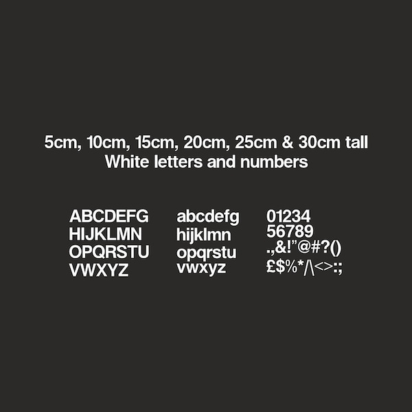 White Letter and Number Stickers Etsy