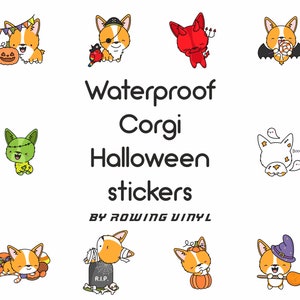 Spooky Cute Corgi Halloween Stickers - Ideal for indoor and outdoor use - Scrapbooking and Kids Craft