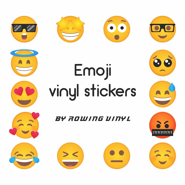 Emoji gloss vinyl stickers, suitable for outdoor use