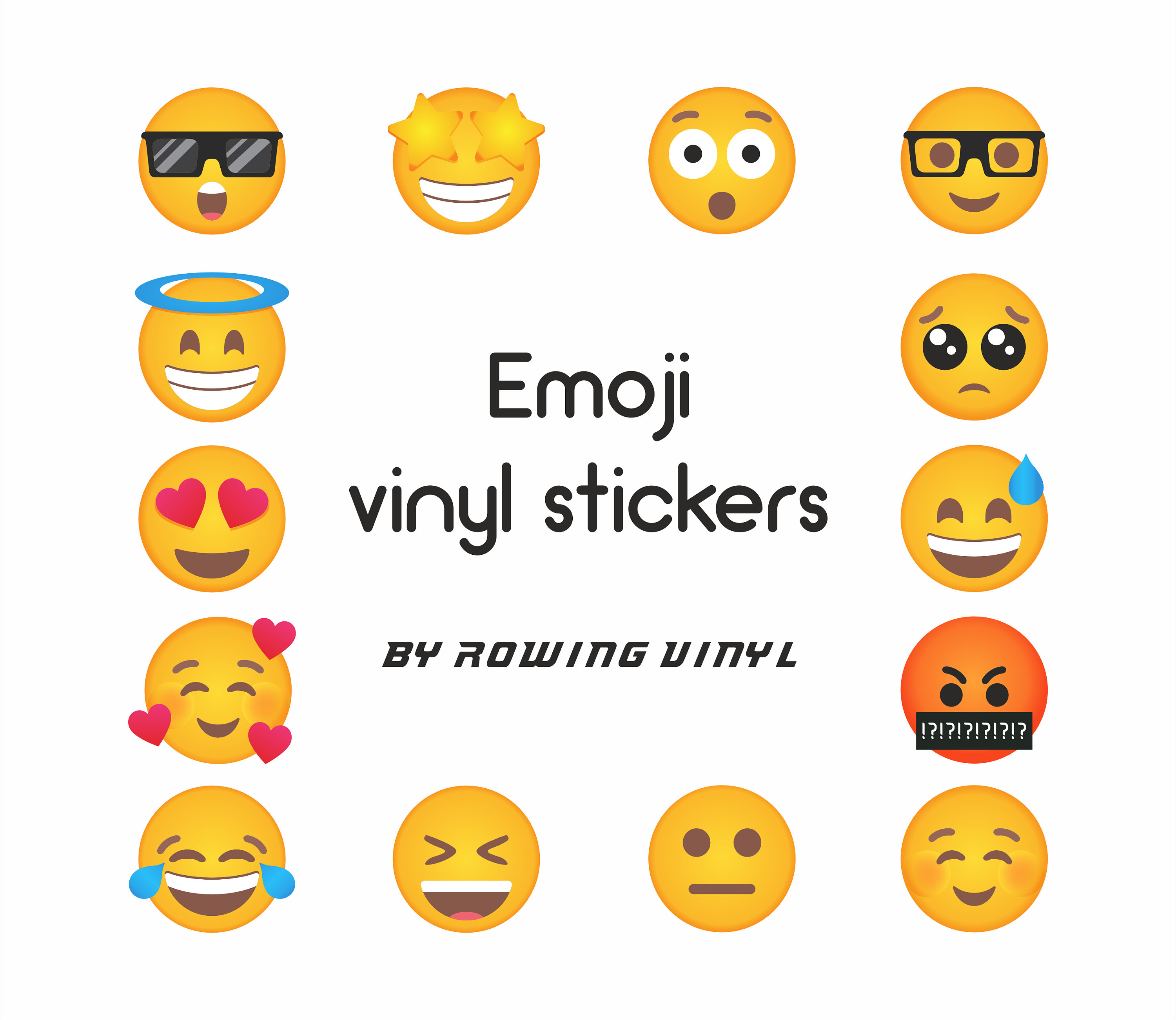 høj bestikke afdeling Emoji Gloss Vinyl Stickers Suitable for Outdoor Use - Etsy