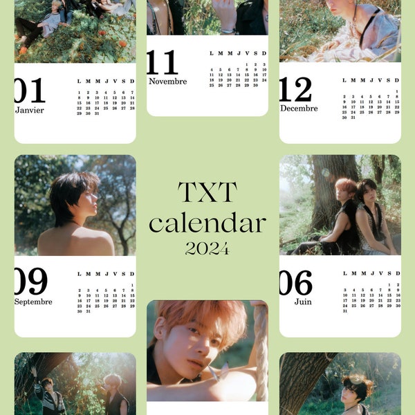 Calendar printable 2024 A4 TXT Tempation - Daydream edition