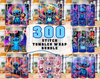 300 Stitch Tumbler Wrap Designs Bundle, Stitch Sublimation Designs, 20 oz Stitch Tumbler Wrap PNG, Lilo & Stitch Sublimation, Commercial