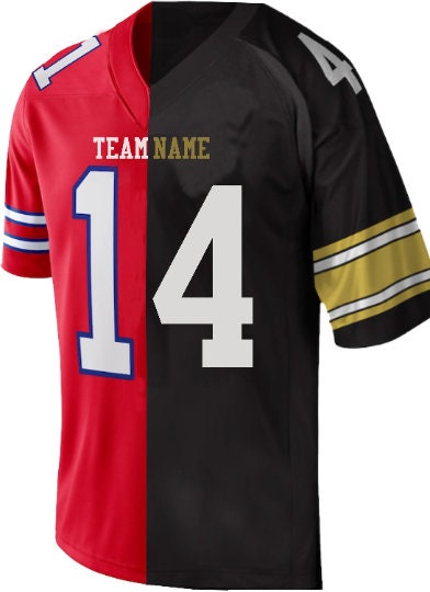 Custom Black Black-Gold Mesh Football Jersey - Fancustomjersey