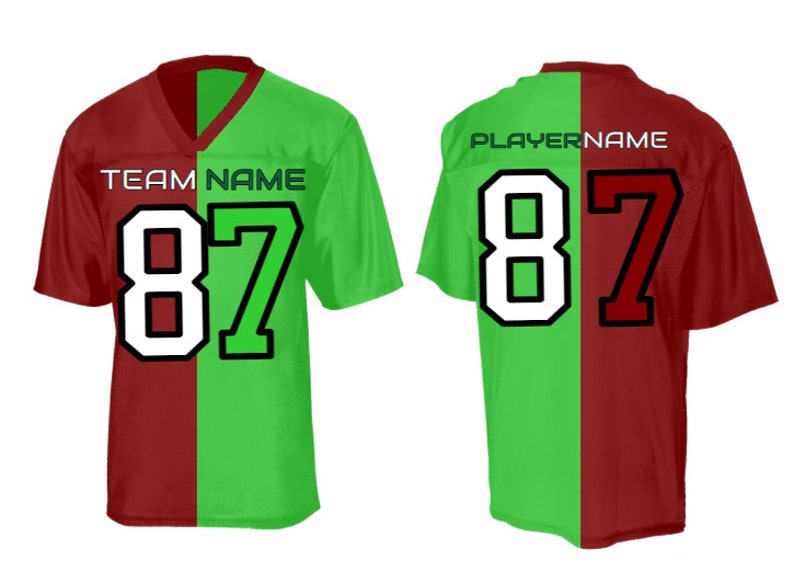 Custom Split Football Jerseys House Divided Jersey Split Half Etsy
