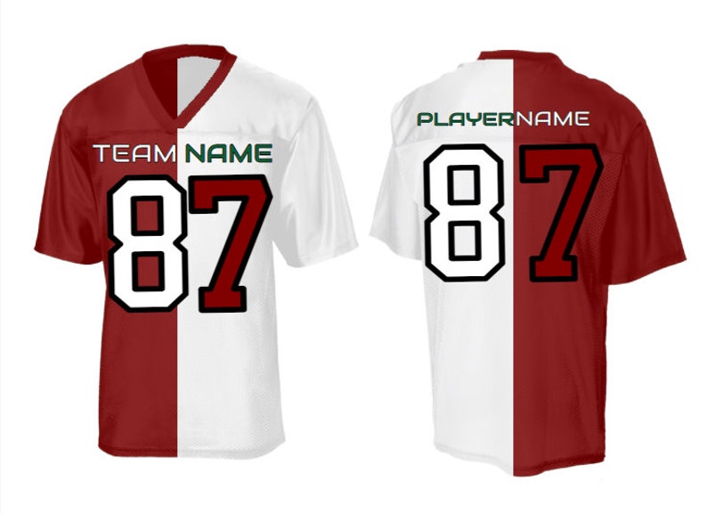 Custom Split Football Jerseys House Divided Jersey Split Half Etsy