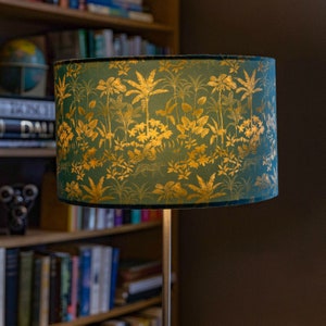 Celina Digby Luxury Super Soft Touch Velvet Lampshade Available for Ceiling Light, Standard Lamp or Table Lamp Rainforest Teal image 4