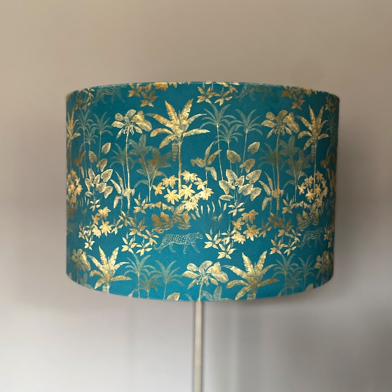 Celina Digby Luxury Super Soft Touch Velvet Lampshade Available for Ceiling Light, Standard Lamp or Table Lamp Rainforest Teal image 5