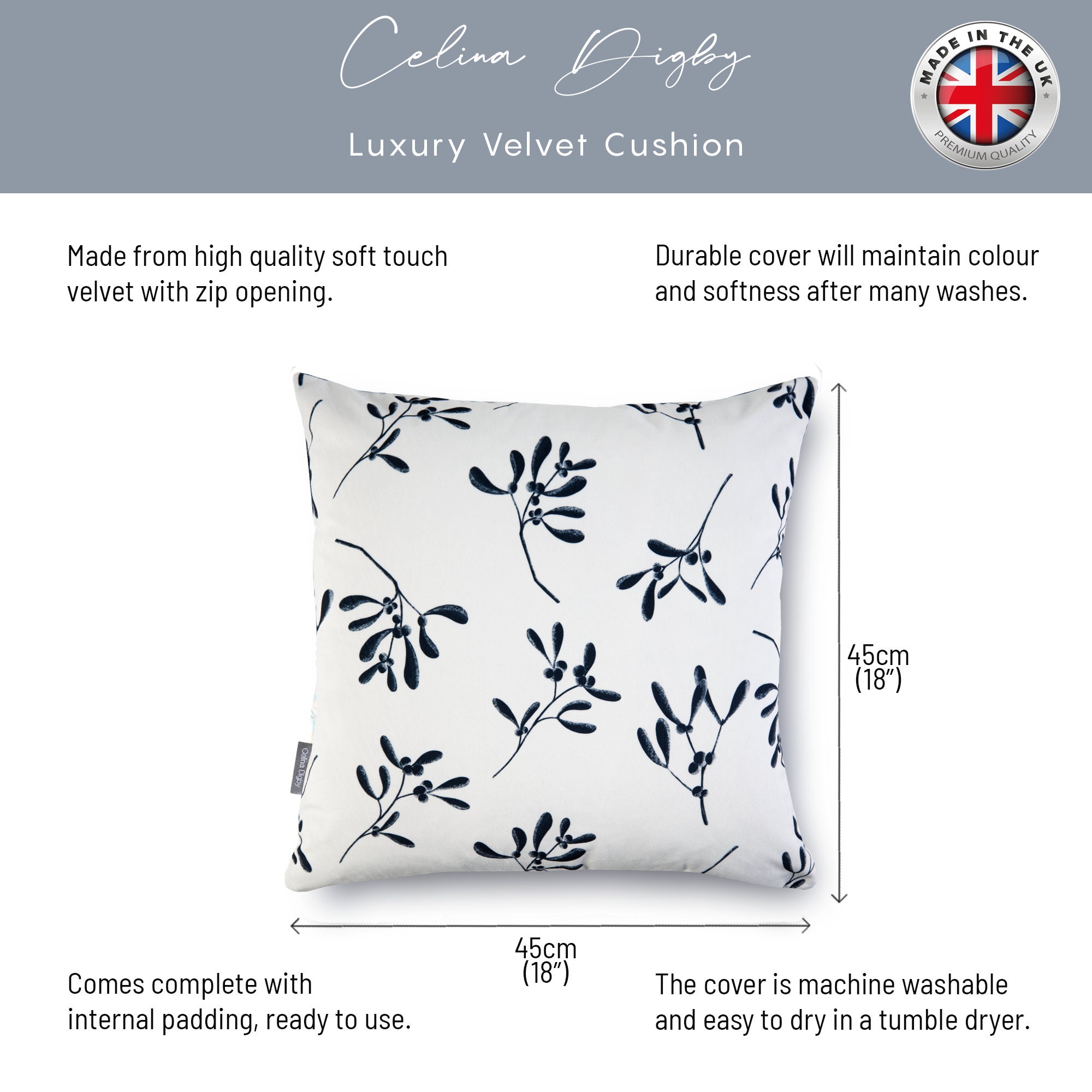 Celina Digby® Designer Luxury Soft Touch Velvet Cushion Cover - Etsy UK