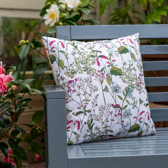 Water Resistant Garden Outdoor Cushion Pillow Welsh Meadow Available in 2 Sizes Padding Designed Printed Handmade in UK by Celina Digby Etsy