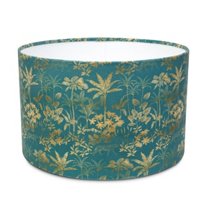 Celina Digby Luxury Super Soft Touch Velvet Lampshade Available for Ceiling Light, Standard Lamp or Table Lamp Rainforest Teal image 2