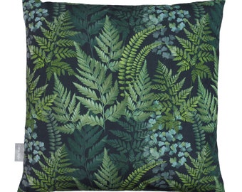 Celina Digby® Luxury Designer Velvet Cushion Cover Pillow, Woodland Design, Available in 3 Sizes Square Rectangular - Ferns