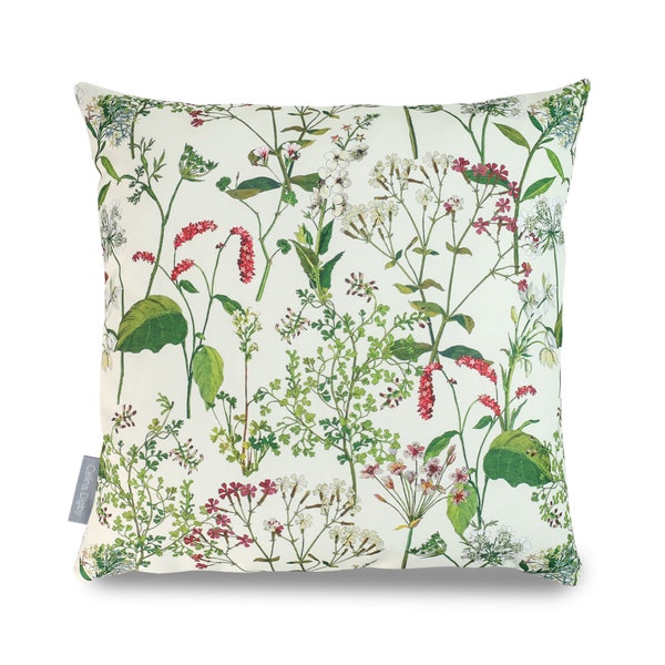 Water Resistant Garden Outdoor Cushion Pillow Welsh Meadow 43x43cm, 17"x17" SLIGHT SECONDS - Minor Fabric Fault See Pictures, Cover ONLY