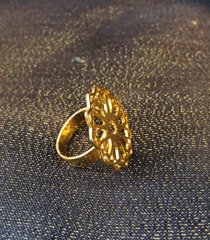 Oriental Star,12 Edged Star,Unisex Handmade Ring 18 K Golden Ring Brass Accessories Gold Plated.NickelLead Free Geometric Statement Ring