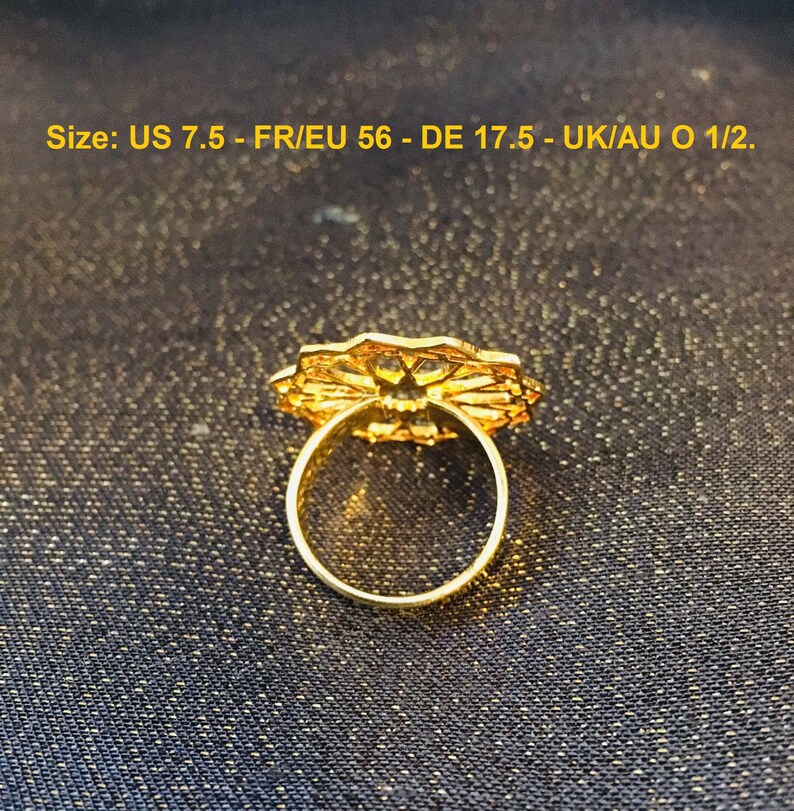 Oriental Star,12 Edged Star,Unisex Handmade Ring 18 K Golden Ring Brass Accessories Gold Plated.NickelLead Free Geometric Statement Ring