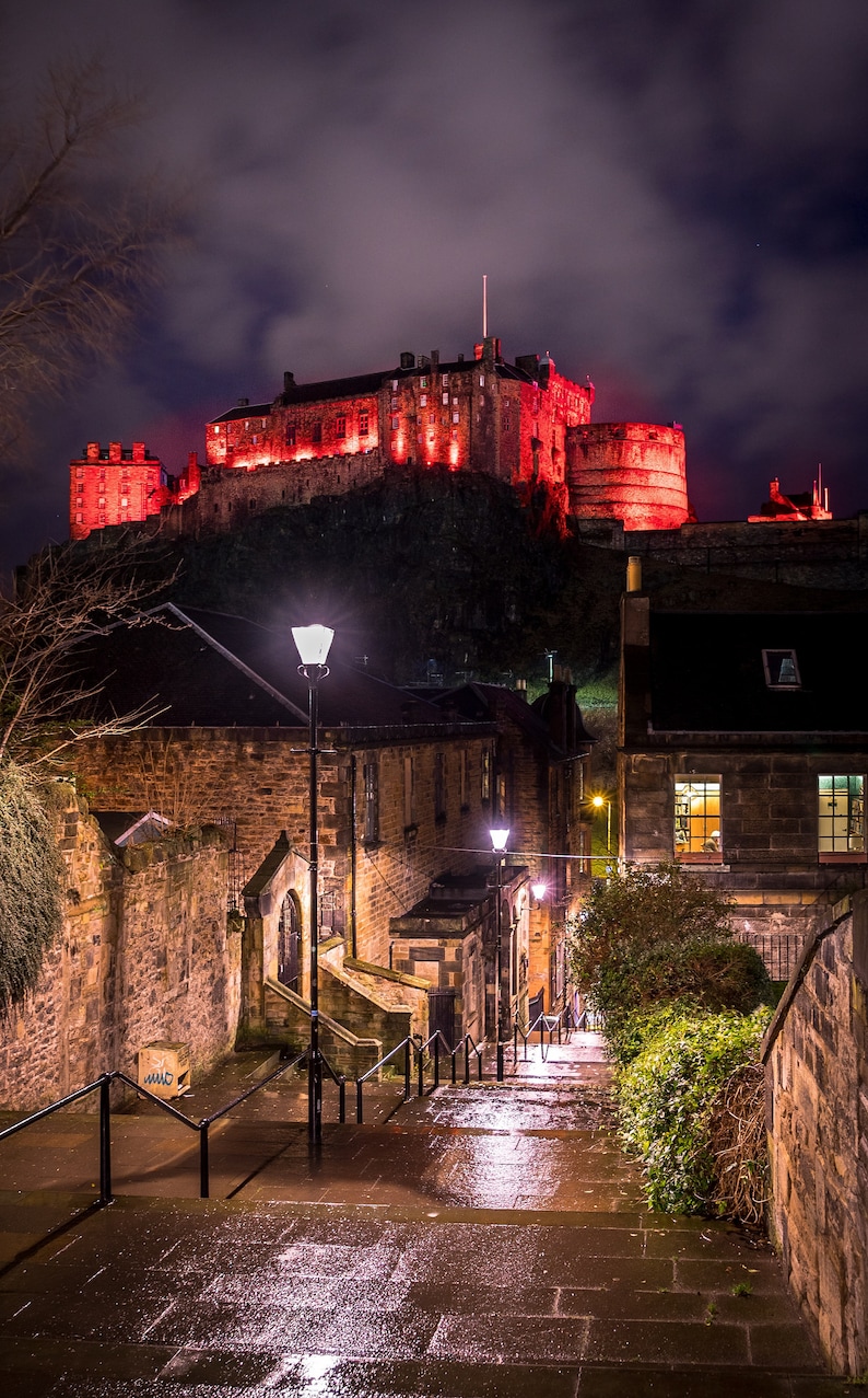 Edinburgh Castle by Night Etsy