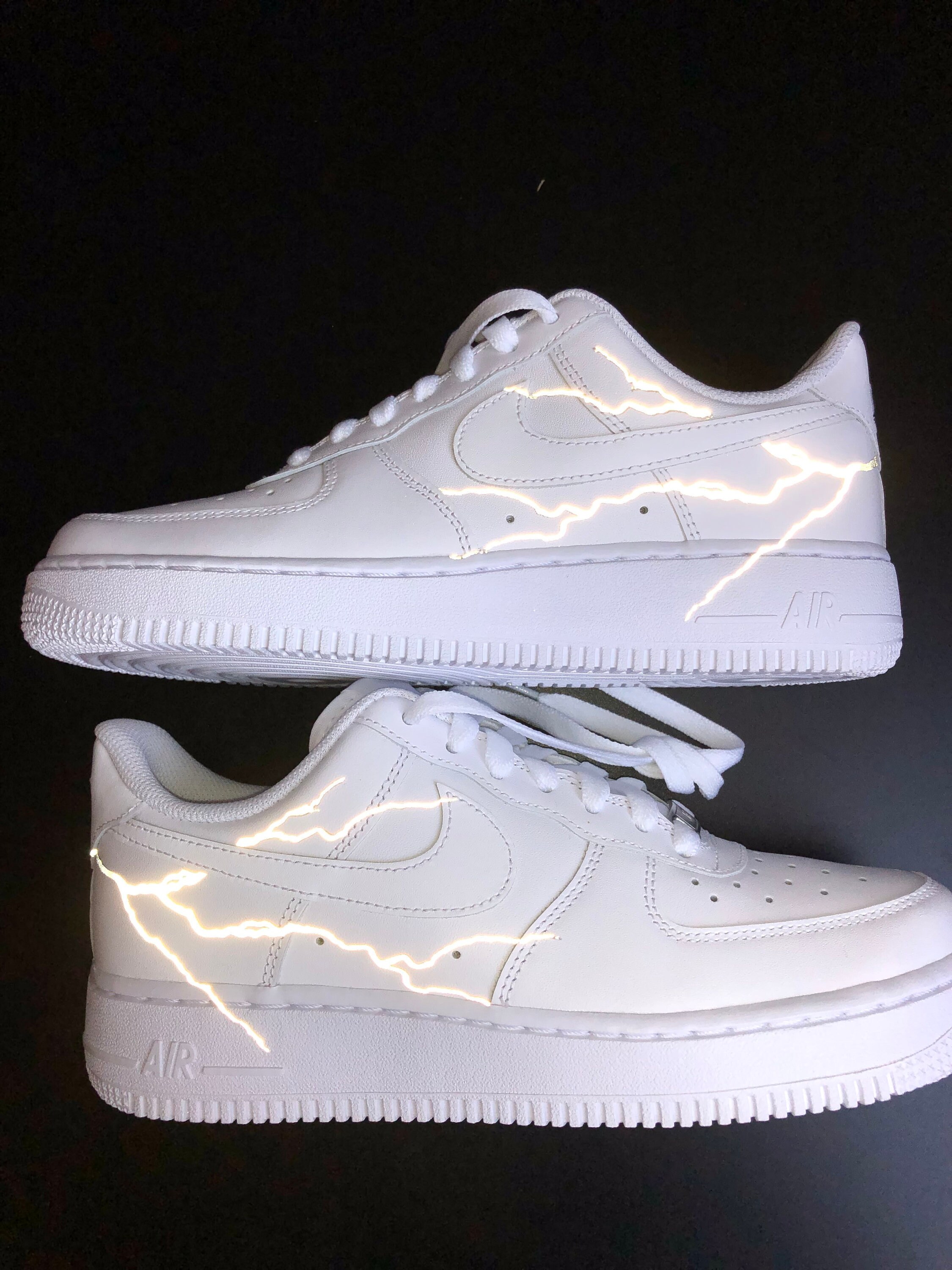 Nike Air Force 1 Custom Reflective Lightning AF1 Unisex | Etsy UK