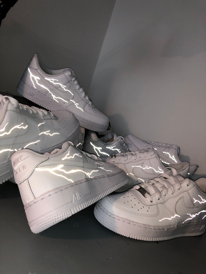 black air force 1 reflective lightning
