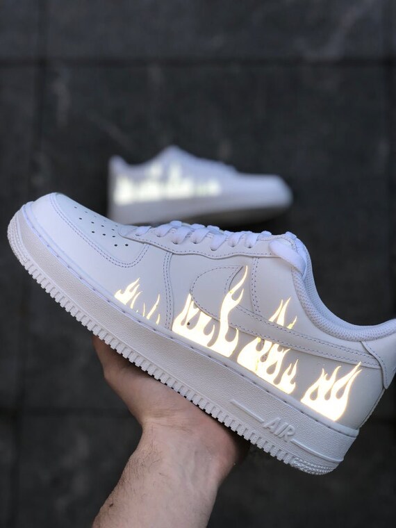 Custom Air Force 1 Flames reflective | Etsy