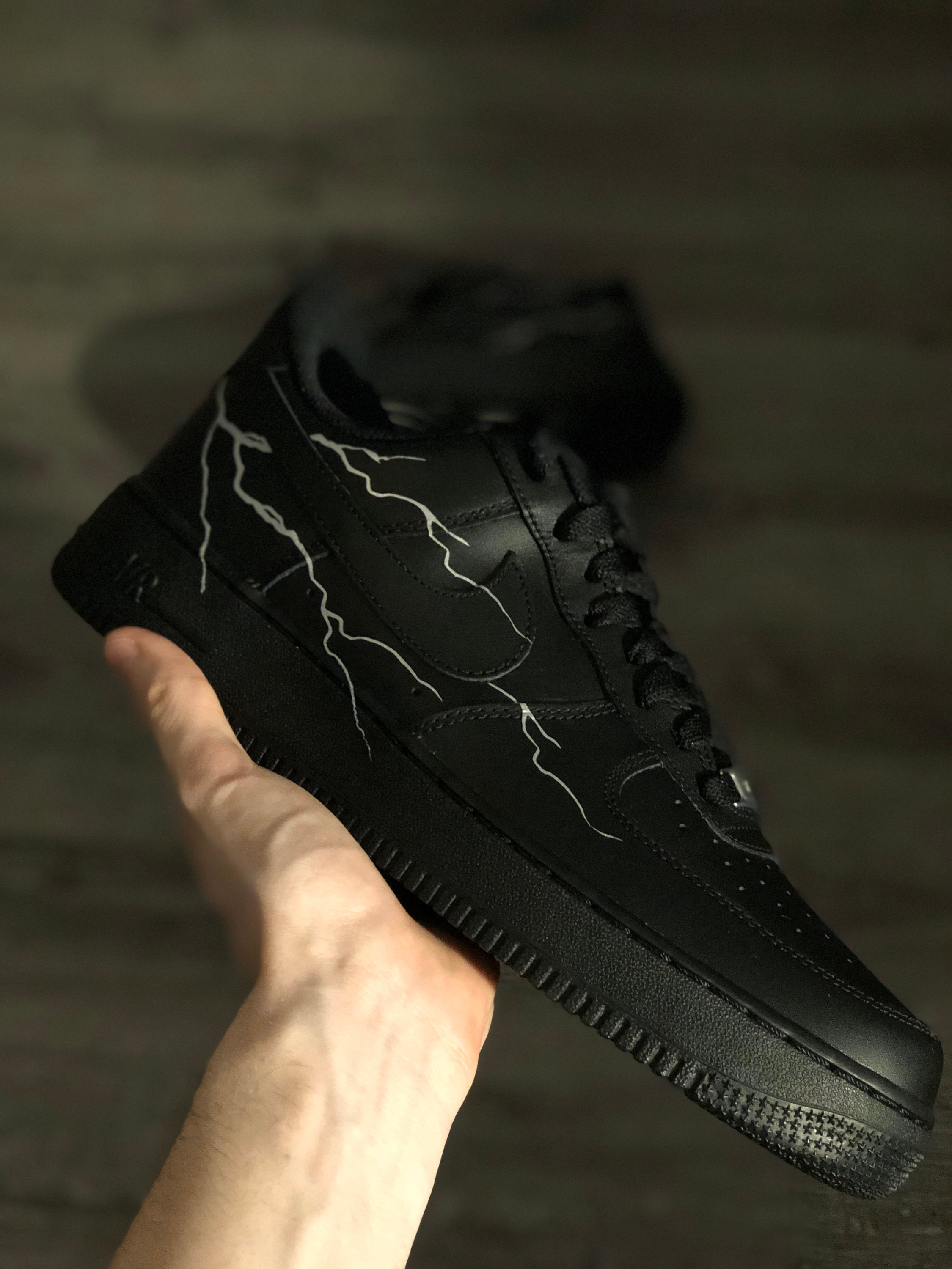 black air force 1 reflective lightning