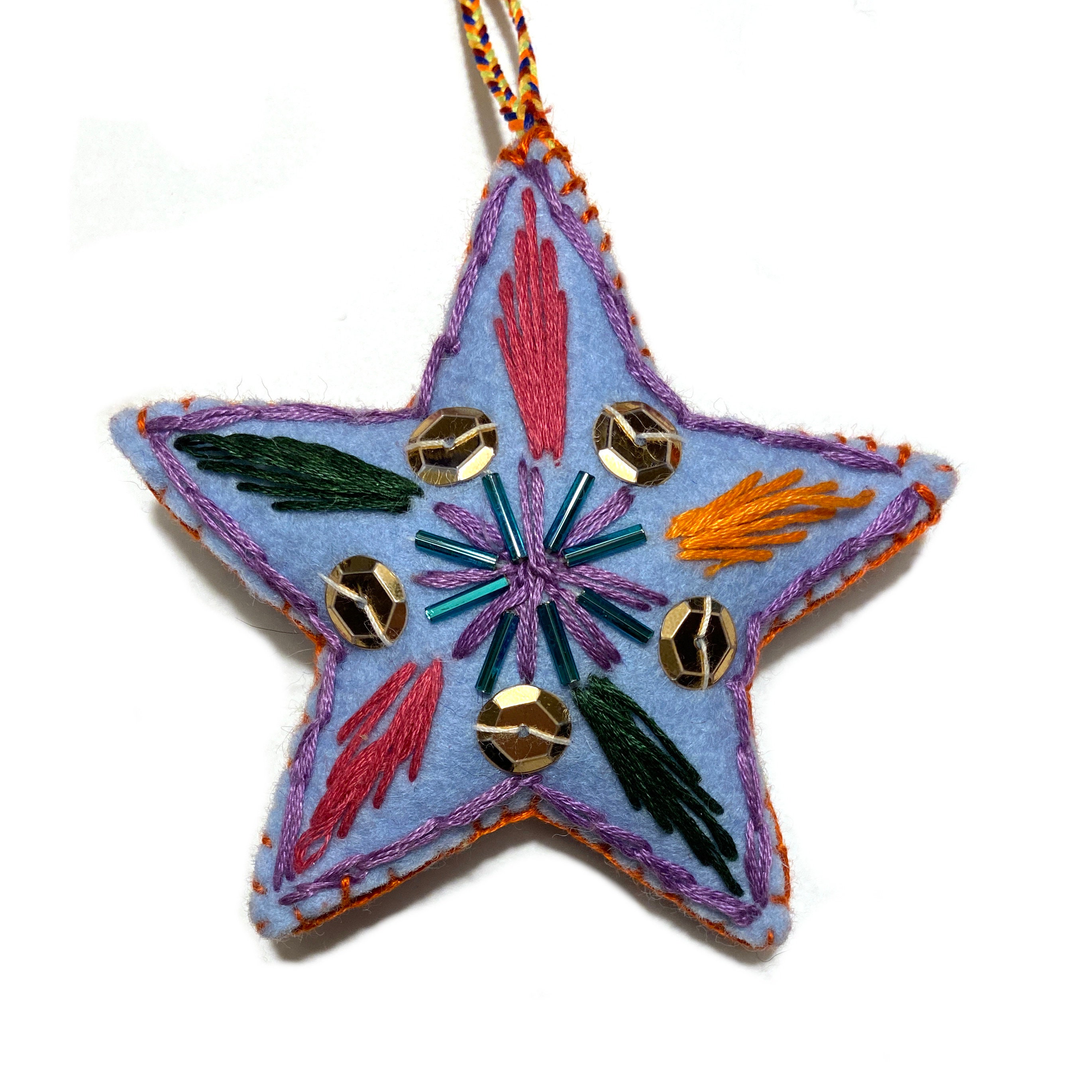 3.75-inch Star Ornamenthand Embroidery Hand Beading Felt - Etsy