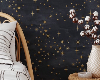 Starry Night Peel and Stick Wallpaper | Removable Self Adhesive Space Wallpaper |  Kid's Room Interior | Eco Friendly