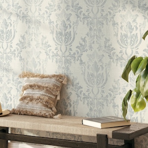 Trendy Damask Peel and Stick Wallpaper | Removable Self Adhesive Vintage Damask Pattern | Baroque Wallpaper | Eco Friendly