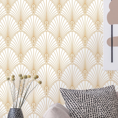 Removable Art Deco Wallpaper / Self Adhesive / Regular Etsy