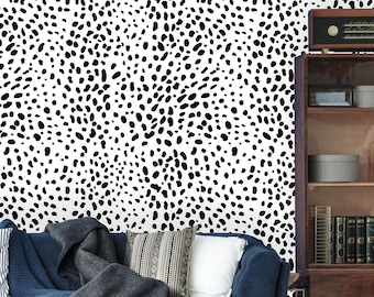 Removable Wallpaper | Peel and Stick Leopard Wallpaper | Self Adhesive Dalmatian Wallpaper | Modern Wallpaper