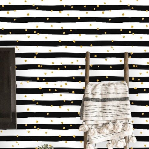 Removable Wallpaper Peel and Stick Stripe Wallpaper Self Etsy