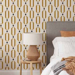 Abstract Chain Peel and Stick Wallpaper | Removable Self Adhesive Geometrical Pattern | Modern Elegant Wallpaper | Eco Friendly