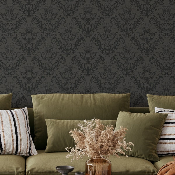 Luxury Art Deco Peel and Stick Wallpaper | Removable Self Adhesive Geometrical Pattern | Black Jazz Wallpaper | Eco Friendly