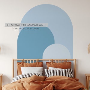 Sky Blue Modern Arch Wall Decal | Peel and Stick Arch Wall Sticker | Removable Self Adhesive Boho Mural | Headboard Sticker