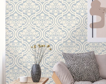 Removable Wallpaper Victorian Style | Peel and Stick Geometric Mural | Self Adhesive Damask Wallpaper | Vintage Wallpaper