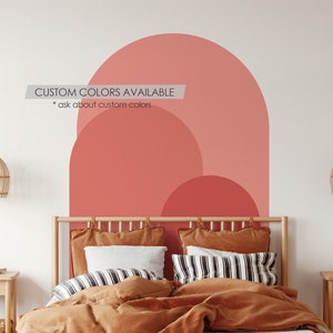 Candy Pink Modern Arch Wall Decal | Peel and Stick Arch Wall Sticker | Removable Self Adhesive Boho Mural | Headboard Sticker