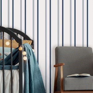 Papier peint autocollant à rayures modernes | Papier peint scandinave auto-adhésif amovible | Respectueux de l'environnement