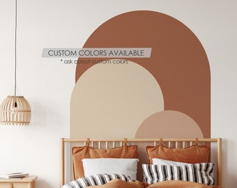 Dusty Rose Modern Arch Wall Decal | Peel and Stick Arch Wall Sticker | Removable Self Adhesive Boho Mural | Headboard Sticker