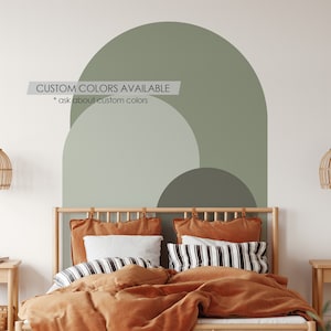 Dusty Green Modern Arch Wall Decal | Peel and Stick Arch Wall Sticker | Removable Self Adhesive Boho Mural | Headboard Sticker
