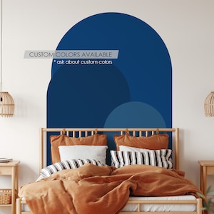 Navy Blue Modern Arch Wall Decal | Peel and Stick Arch Wall Sticker | Removable Self Adhesive Boho Mural | Headboard Sticker