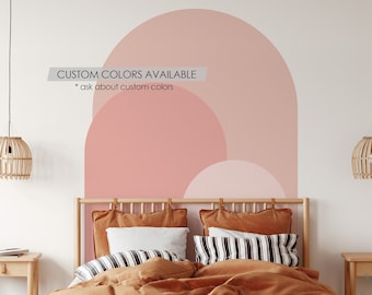 Décalcomanie murale Blush Modern Arch | Autocollant mural Peel and Stick Arch | Murale Boho auto-adhésive amovible | Autocollant tête de lit