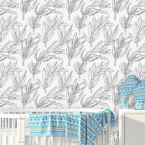 Removable Wallpaper | Peel and Stick Floral Wallpaper | Self Adhesive Botanical Pattern | Vintage Wallpaper