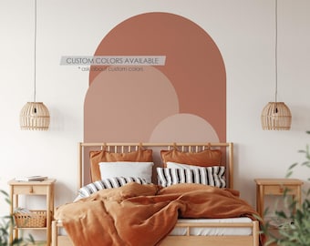 Sweet Pink Modern Arch Wall Decal | Peel and Stick Arch Wall Sticker | Removable Self Adhesive Boho Mural | Headboard Sticker