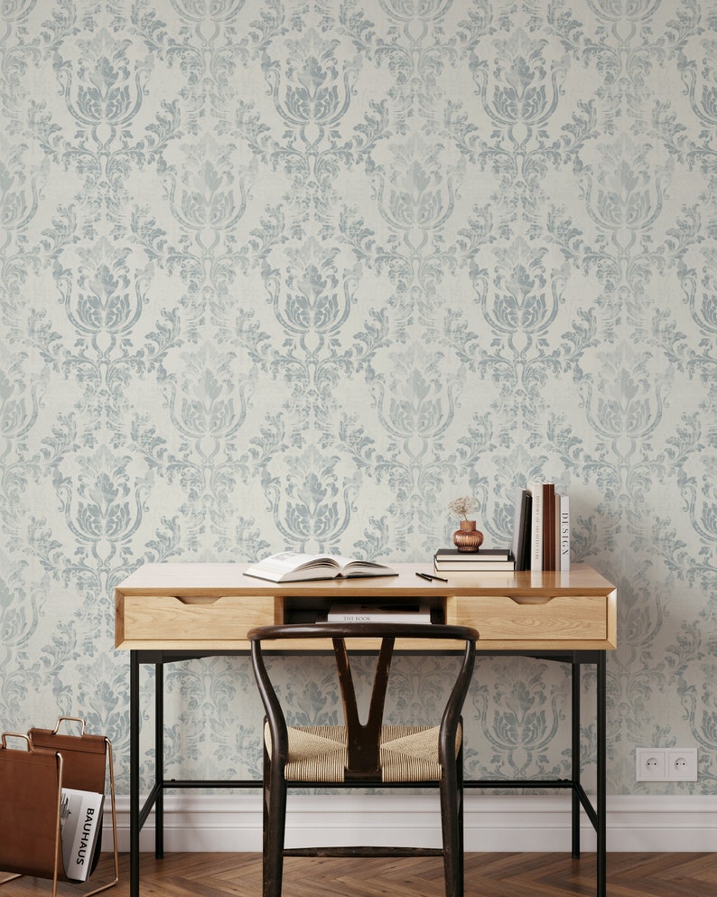 Trendy Damask Peel and Stick Wallpaper Removable Self - Etsy