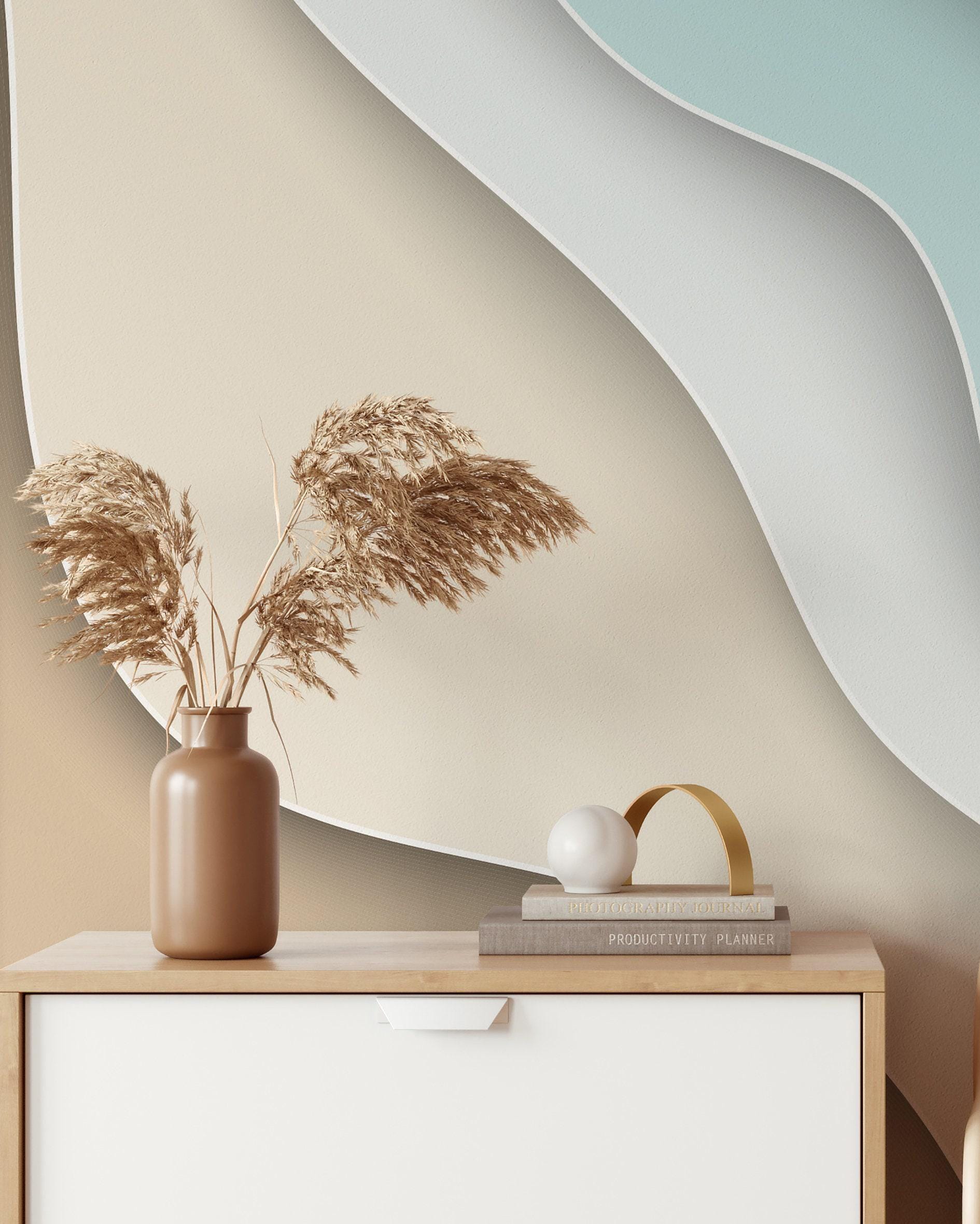 Beach Waves Wallpaper | Peel and Stick Removable Blue - Sand Wall Mural ...