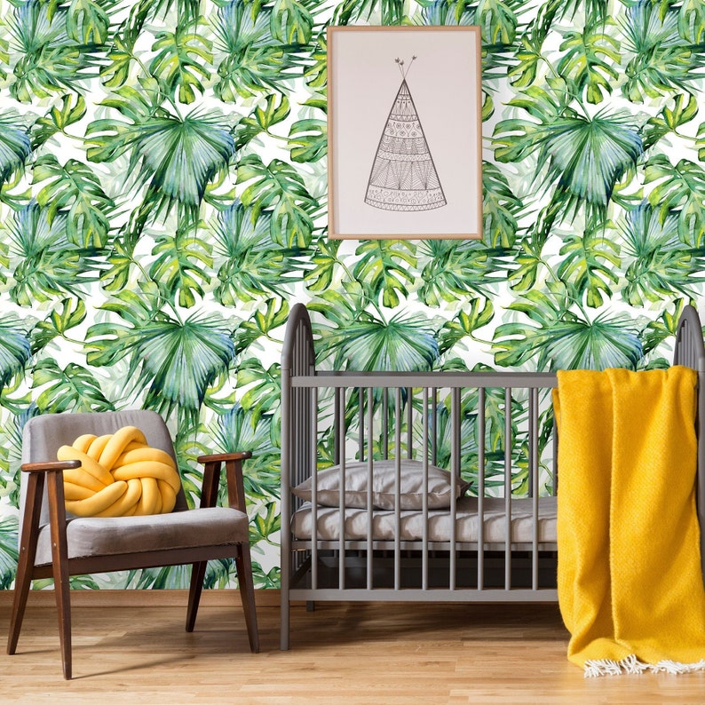 Removable Wallpaper Peel and Stick Tropical Wallpaper Self Etsy